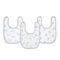 Aden + Anais Pack of 3 Essential Cotton Muslin Snap Bibs - Naural History (23-19-334)