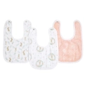 Aden + Anais Pack of 3 Essential Cotton Muslin Snap Bibs - Blushing Bunnies (23-19-339)