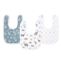 Aden + Anais Pack of 3 Essential Cotton Muslin Snap Bibs - Dino Jungle (23-19-341)