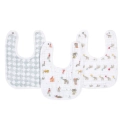 Aden + Anais Pack of 3 Essential Cotton Muslin Snap Bibs - Elephant Circus (23-19-343)