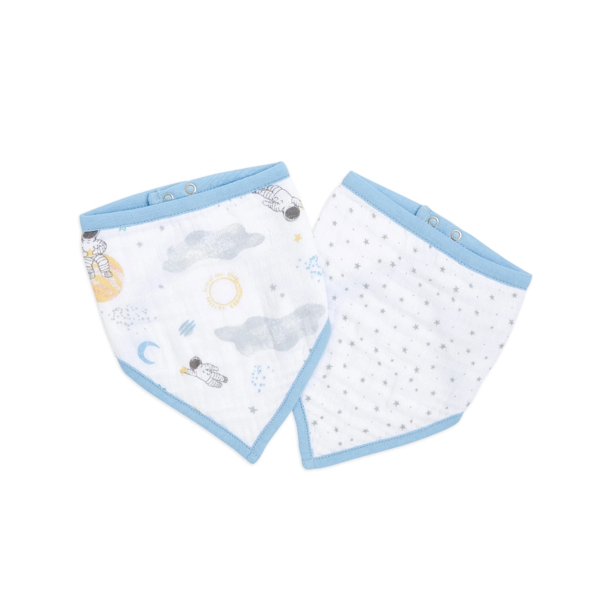 Aden Anais Pack of 2 Essential Cotton Muslin Bandana Bibs - Space Explorer 23-19