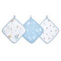 Aden + Anais Pack of 3 Essential Cotton Muslin Washcloth - Space Explorer (23-19-366)