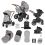 Ickle Bubba Stomp Luxe Bronze Frame Travel System With Stratus i-Size Carseat & Isofix Base-Pearl Grey