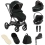 egg® 3 Luxury 8 Piece Bundle with Cybex Cloud T Car Seat - Black Olive