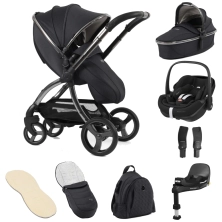 egg® 3 Stroller Luxury 8 Piece Bundle with Maxi Cosi Pebble 360 Pro Car Seat - Carbonite