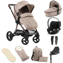 egg® 3 Stroller Luxury Special Edition 8 Piece Bundle with Cybex Cloud T Car Seat - Houndstooth Almond