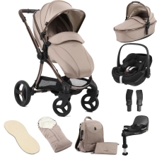 egg® 3 Stroller Luxury 8 Piece Bundle with Maxi Cosi Pebble 360 Pro Car Seat - Houndstooth Almond
