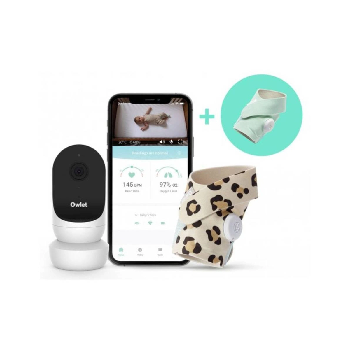 Image of Owlet Duo Smart Sock 3 & Cam 2 Monitor Bundle - Wild Child