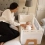 Gaia Hera Co-Sleep Crib with Mattress - Scandi White/Natural