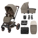 Maxi Cosi Fame 8 Piece Essential Travel System - Twillic Truffle (Brown Wheels)