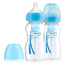 Dr Brown's Options + 2 Pack 270ml Feeding Bottles - Blue