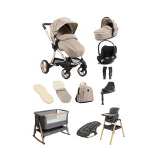 egg® 3 Stroller Travel & Home 10 Piece Bundle with Cybex Cloud T Car Seat - Feather