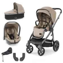 BabyStyle Oyster 3 Gun Metal Chassis Essential 5 Piece Travel System - Butterscotch