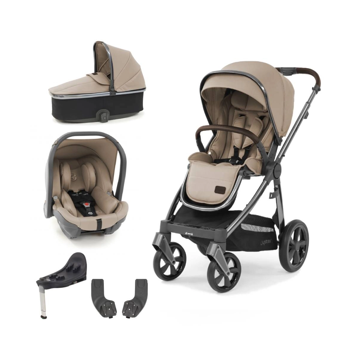 BabyStyle Oyster 3 Gun Metal Chassis Essential 5 Piece Travel System