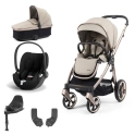 BabyStyle Oyster 3 Essential 5pc Bundle with Cybex Cloud T Car Seat & Base - Creme Brulee + FREE Oyster Organiser!