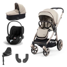 BabyStyle Oyster 3 Essential 5pc Bundle with Cybex Cloud T Car Seat & Base - Creme Brulee