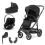 BabyStyle Oyster 3 Gloss Black Chassis Essential 5 Piece Bundle with Cybex Cloud T Car Seat & Base - Pixel (New)