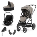 BabyStyle Oyster 3 Essential 5pc Bundle with Cybex Cloud T Car Seat & Base - Stone + FREE Oyster Organiser!