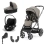 BabyStyle Oyster 3 Gun Metal Chassis Essential 5 Piece Bundle with Cybex Cloud T Car Seat & Base - Stone (New)