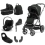 BabyStyle Oyster 3 Gun Metal Chassis Luxury 7 Piece Bundle with Cybex Cloud T Car Seat & Base - Black Olive (New)