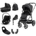 BabyStyle Oyster 3 Luxury 7pc Bundle with Cybex Cloud T Car Seat & Base - Carbonite + FREE Oyster Organiser!