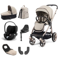 BabyStyle Oyster 3 Luxury 7pc Bundle with Cybex Cloud T Car Seat & Base - Creme Brulee + FREE Oyster Organiser!