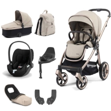 BabyStyle Oyster 3 Luxury 7pc Bundle with Cybex Cloud T Car Seat & Base - Creme Brulee