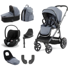 BabyStyle Oyster 3 Luxury 7pc Bundle with Cybex Cloud T Car Seat & Base - Dream Blue + FREE Oyster Organiser!