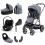 BabyStyle Oyster 3 Gun Metal Chassis Luxury 7 Piece Bundle with Cybex Cloud T Car Seat & Base - Dream Blue (New)