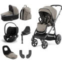 BabyStyle Oyster 3 Luxury 7pc Bundle with Cybex Cloud T Car Seat & Base - Stone + FREE Oyster Organiser!