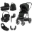 BabyStyle Oyster 3 Gun Metal Chassis Luxury 7 Piece Bundle with Maxi Cosi Pebble 360 Car Seat & Base - Black Olive (New)