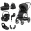 BabyStyle Oyster 3 Gun Metal Chassis Luxury 7 Piece Bundle with Maxi Cosi Pebble 360 Car Seat & Base - Carbonite (New)