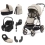 BabyStyle Oyster 3 Champagne Chassis Luxury 7 Piece Bundle with Maxi Cosi Pebble 360 Car Seat & Base - Creme Brulee (New)