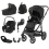 BabyStyle Oyster 3 Gloss Black Chassis Luxury 7 Piece Bundle with Maxi Cosi Pebble 360 Car Seat & Base - Pixel (New)