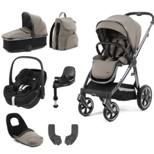 BabyStyle Oyster 3 Luxury 7pc Bundle with Maxi Cosi Pebble 360 Car Seat & Base - Stone + FREE Oyster Organiser!