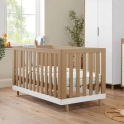 Tutti Bambini Hygge Cotbed - White/Light Oak + FREE Fibre Cotbed Mattress Worth £79!