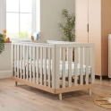 Tutti Bambini Hygge Cotbed - Light Oak/White Sand + FREE Fibre Cotbed Mattress Worth £79!