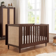 Tutti Bambini Japandi Cot Bed - Warm Walnut + FREE Fibre Cotbed Mattress Worth £79!