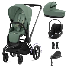 Cybex ePriam Cloud T i-Size Bundles - Matt Black/Leaf Green