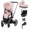 Cybex ePriam Cloud T i-Size Bundles - Chrome Black/Peach Pink