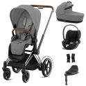 Cybex ePriam Cloud T i-Size Bundles - Chrome Brown/Mirage Grey