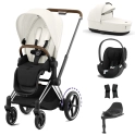 Cybex ePriam Cloud T i-Size Bundles - Chrome Brown/Off White