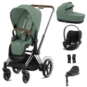 Cybex ePriam Cloud T i-Size Bundles - Chrome Brown/Leaf Green