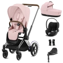 Cybex ePriam Cloud T i-Size Bundles - Chrome Brown/Peach Pink