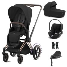 Cybex ePriam Cloud T i-Size Bundles - Rose Gold/Sepia Black