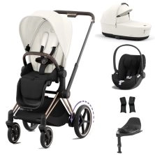 Cybex ePriam Cloud T i-Size Bundles - Rose Gold/Off White