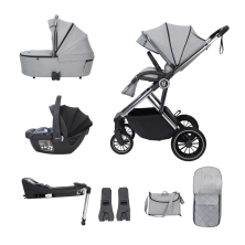 Babymore Chia Travel System Coco with Base - Pearl Grey