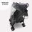 My Babiie MB12 Lightweight Twin Stroller - Grey (MB12GRY)