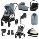 Cybex Gazelle S 8 Piece Bundle With Cloud T i-Size Car Seat - Sky Blue/Taupe