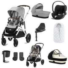 Cybex Gazelle S 8 Piece Bundle With Cloud T i-Size Car Seat - Lava Grey